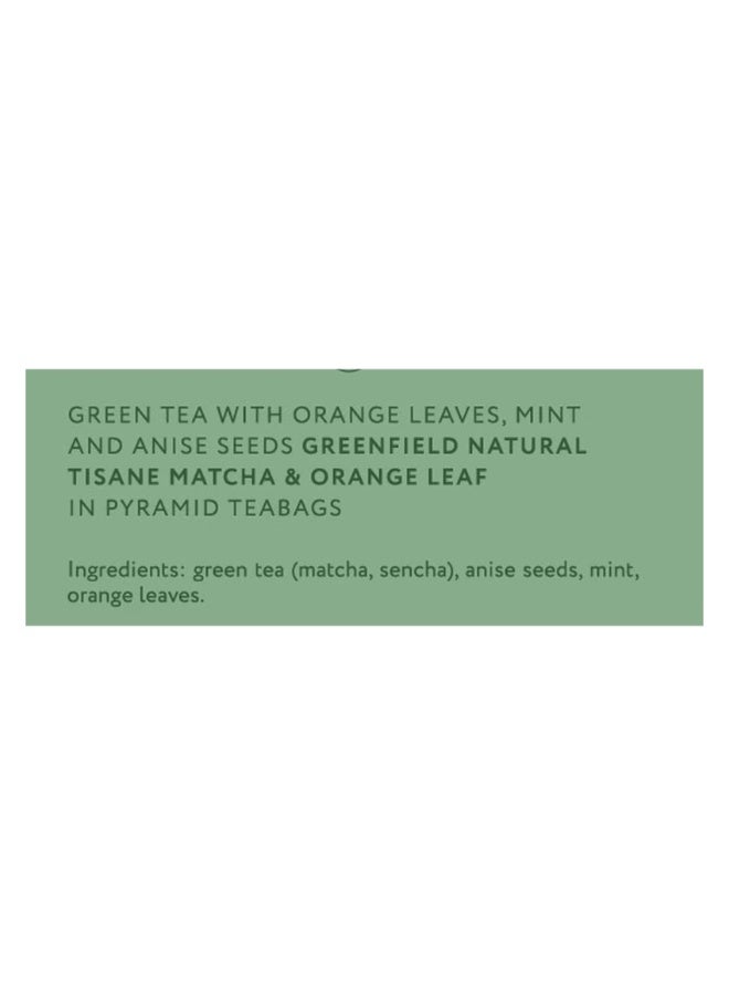 Greenfield Natural Tisane Matcha And Orange Leaf Green Tea Bags 20 Tea Bags 36G - Image 2