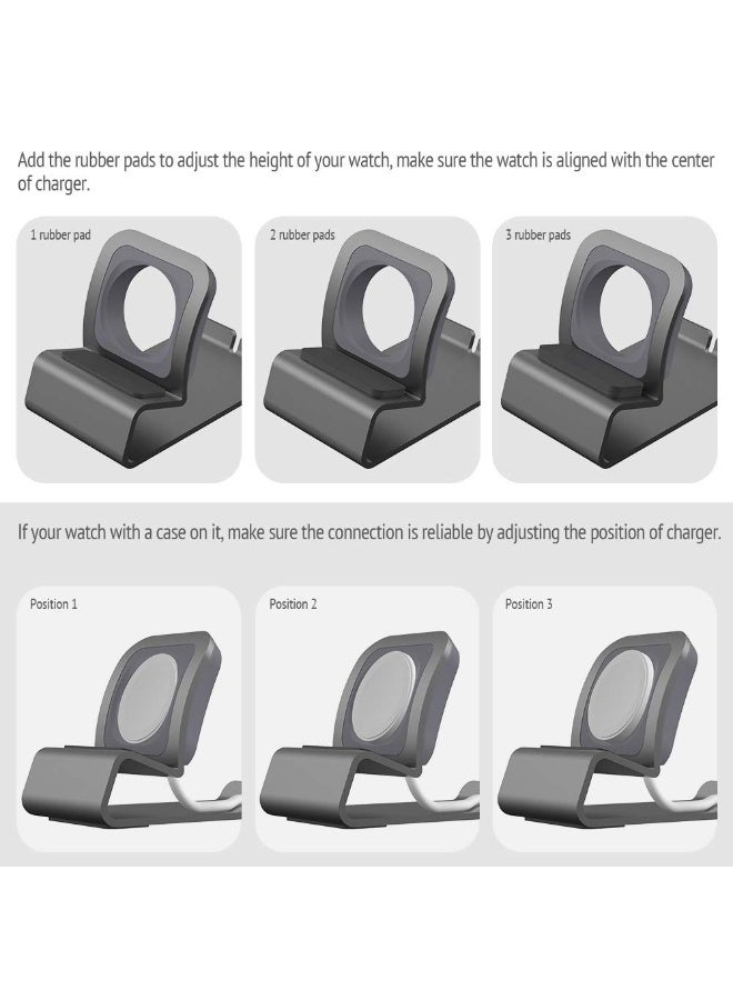 WinCheer حامل ساعة متوافق مع حامل شحن Apple Watch، حامل شحن iWatch Nightstand Mode مع فتحة مدمجة لتنظيم الكابلات وحامل مكتبي لسلسلة 11/10/9/8/SE/Ultra 49/45/41/38 مم - Image 5