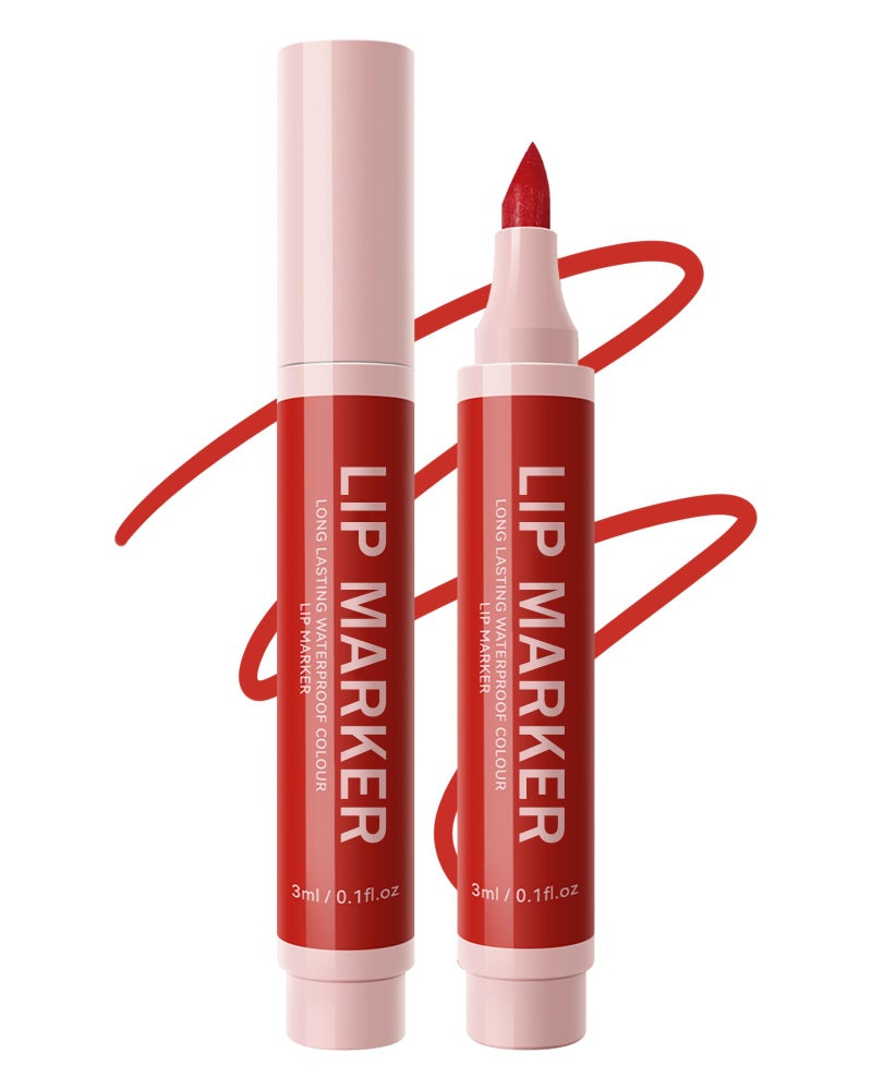 LYSdefeu Lip Stain Makeup Pen1Pcs Ruby Red Hydrating Lip Stain Liquid Lip Liner Pencil Matte Color Longlasting Waterproof Natural FinishPrecise Chisel Tip SmoothWomens Day Makeup Gift for Women04 - Image 3