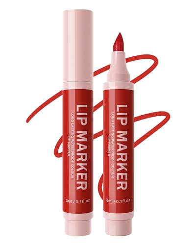 LYSdefeu Lip Stain Makeup Pen1Pcs Ruby Red Hydrating Lip Stain Liquid Lip Liner Pencil Matte Color Longlasting Waterproof Natural FinishPrecise Chisel Tip SmoothWomens Day Makeup Gift for Women04 - Image 1