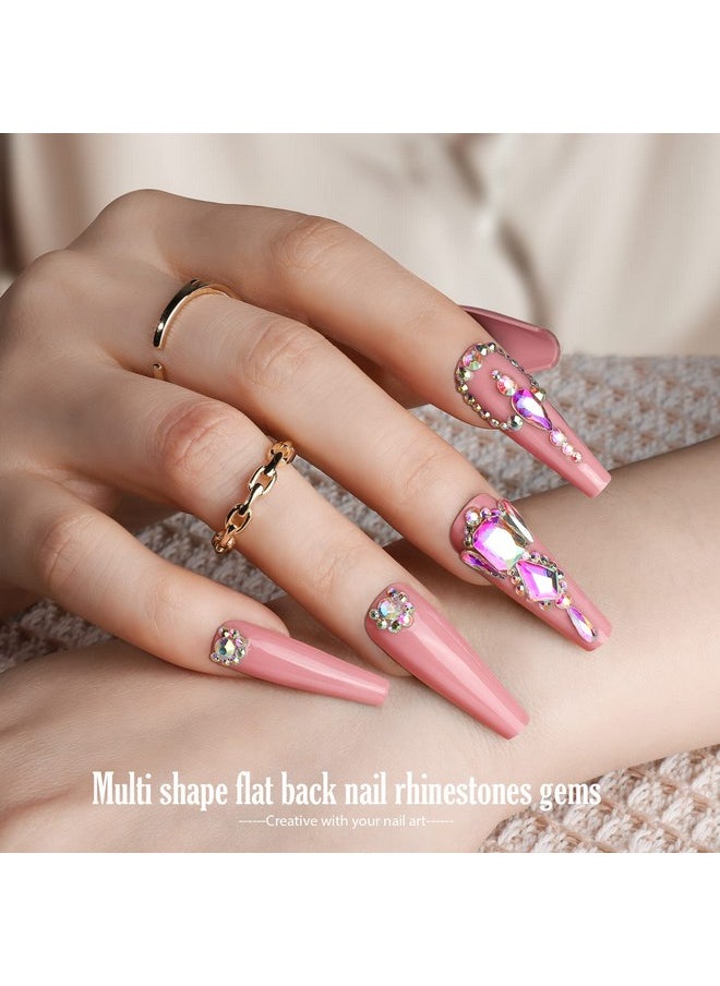 FANDAMEI - Press On Nails Medium Length 24 Pack 576Pcs Glossy Medium Coffin Fake Nails Full Cover Acrylic Short Ballerina False Nail Tips With Nail Glue Nail Adhesive Tabs Nail File For Nail Art Diy - Image 1