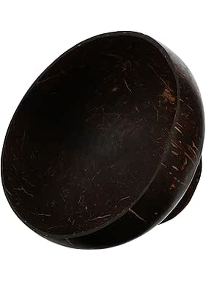 Natural Coconut Shell Salad Bowl with Footed Base Reusable Food Container Fruit Serving Bowl - Image 1