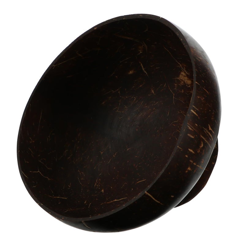 Natural Coconut Shell Salad Bowl with Footed Base Reusable Food Container Fruit Serving Bowl - Image 2