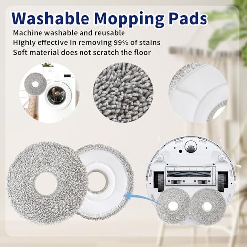 Feilifan 22 PCS Accessories for ECOVACS DEEBOT N30 Omni/ N30 PRO OMNI Robot Vacuum, Replacement Parts Dual Main Brush, Side Brush, Filter, Mop Pad, Dust Bag - Image 5