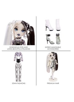 RAINBOW HIGH Shadow S1 Heather Grayson Grayscale 11 Inch Fashion Doll, 2 Grey Designer Outfits To Mix & Match With Accessories | Material : Glass Alloy Steel | 3 Years+ Age Group  - Image 5