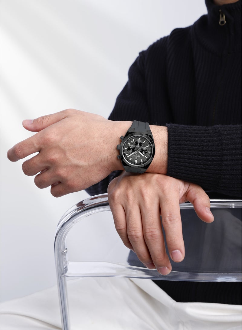 NAVIFORCE New Fumed Silica Band Analog Chronograph Wrist Watch For Men NF8080 B/GY/GY - Image 5