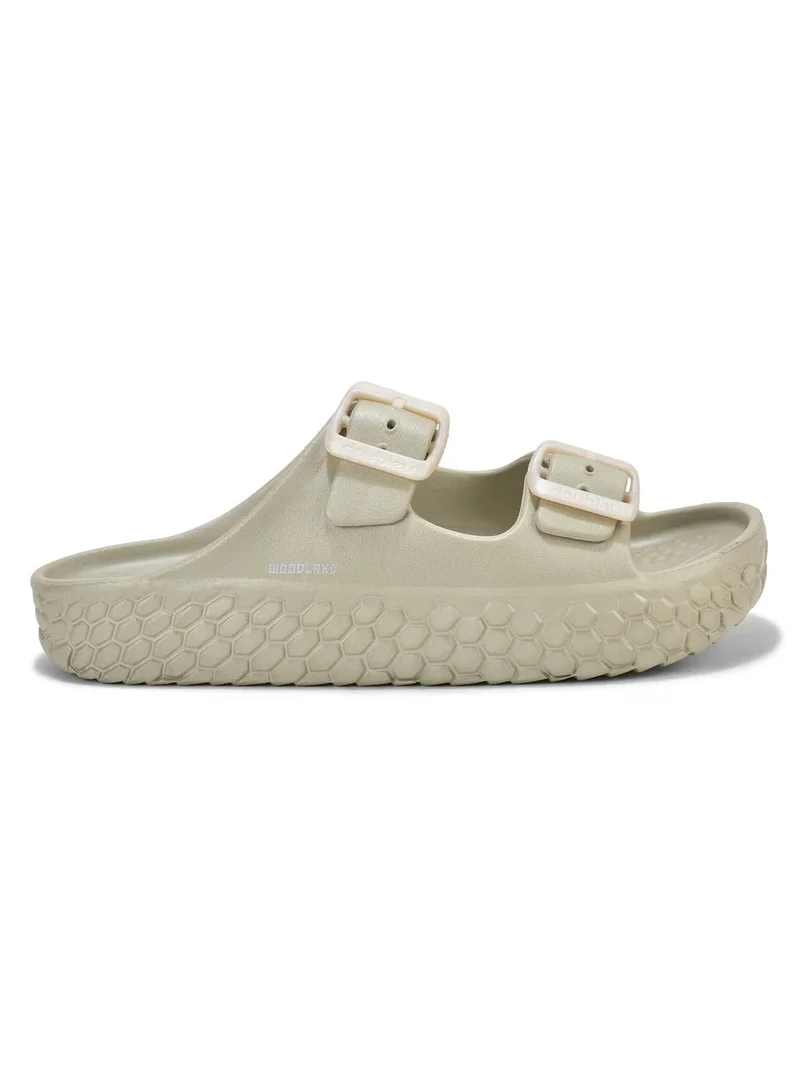 Doubleu Doubleu Sakura Women's EVA Strap Buckle Slides - Beige