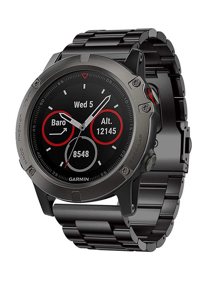 ISank Stainless Steel Replacement Band For Garmin Fenix 5X Black - Image 3