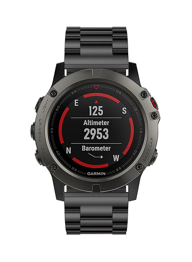 ISank Stainless Steel Replacement Band For Garmin Fenix 5X Black - Image 4