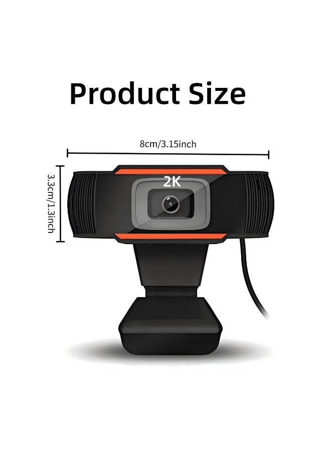 Closeli 2K Full HD Webcam, with AI Noise Canceling Microphone, Plug & Play USB Web Camera, 30FPS Full HD, Auto Focus, Auto Light Correction, Adjustable Field of View, for PC Laptop Desktop, Video Calls, Meetings, Streaming & Live Broadcast - Image 3