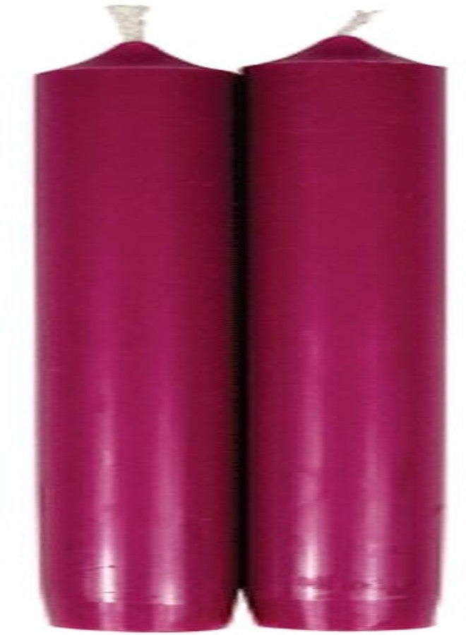 Caspari - 10-Inch Taper, Dripless, Smokeless, Candlesticks, Raspberry, Set of 2 (CA87.2)