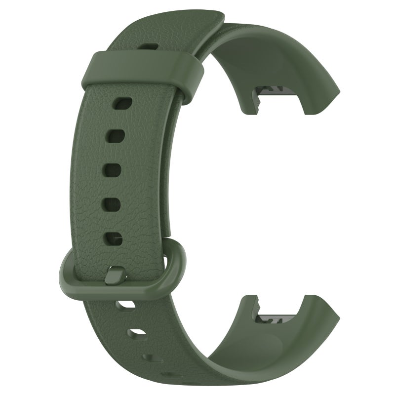 erorex For Xiaomi Mi Watch Lite / Redmi Watch Litchi Texture Leather Watch Band(Dark Green) - Image 2