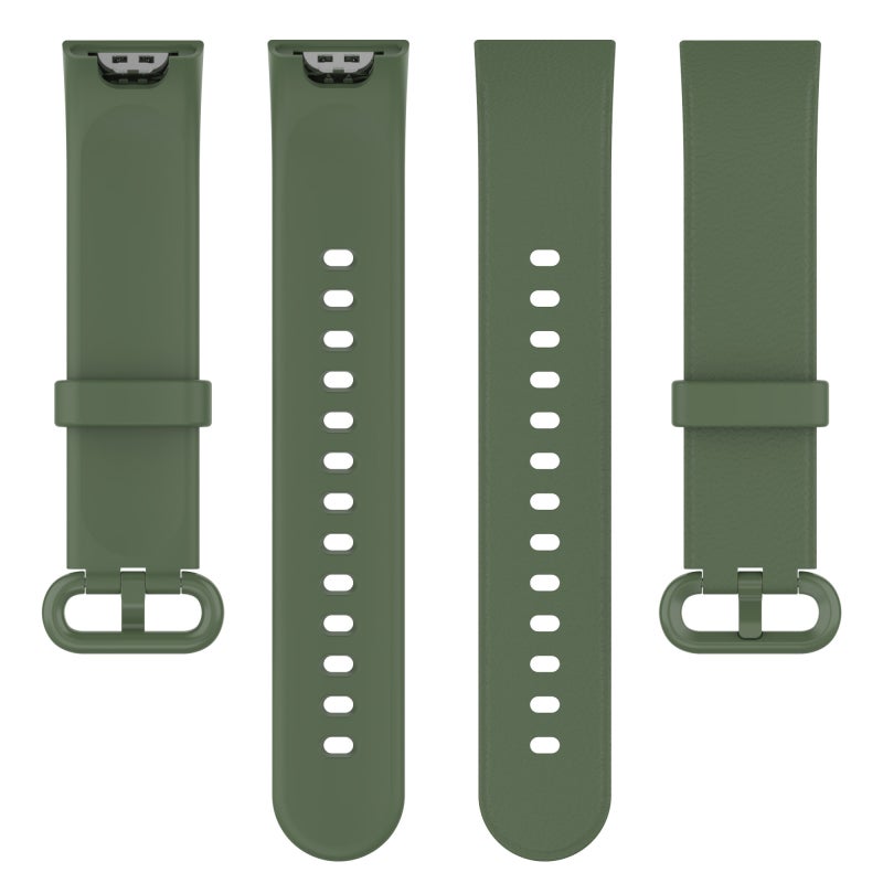 erorex For Xiaomi Mi Watch Lite / Redmi Watch Litchi Texture Leather Watch Band(Dark Green) - Image 4
