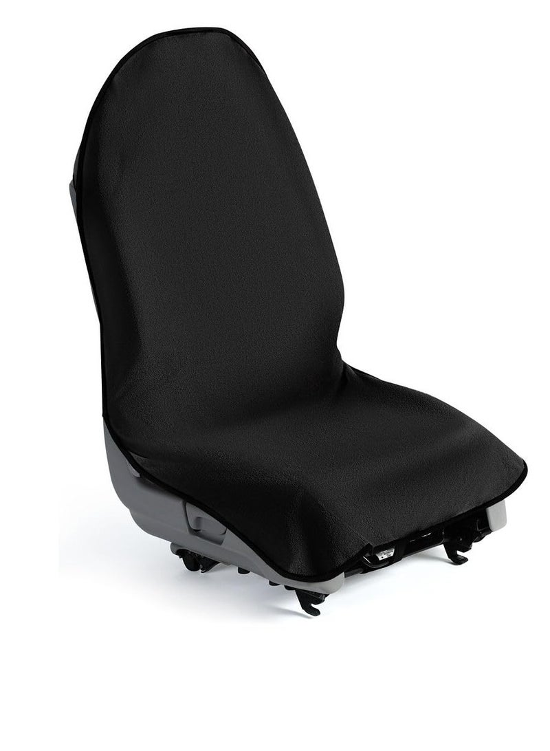 SOLARAE Waterproof Sweat Towel Car Seat Cover, 1 Pcs Sweat Car seat Protector, Universal Fit Anti-Slip Bucket Seat Protector for Cars, Great for Swimming Yoga Gym Workout, for Car Truck SUV (Black) - Image 1
