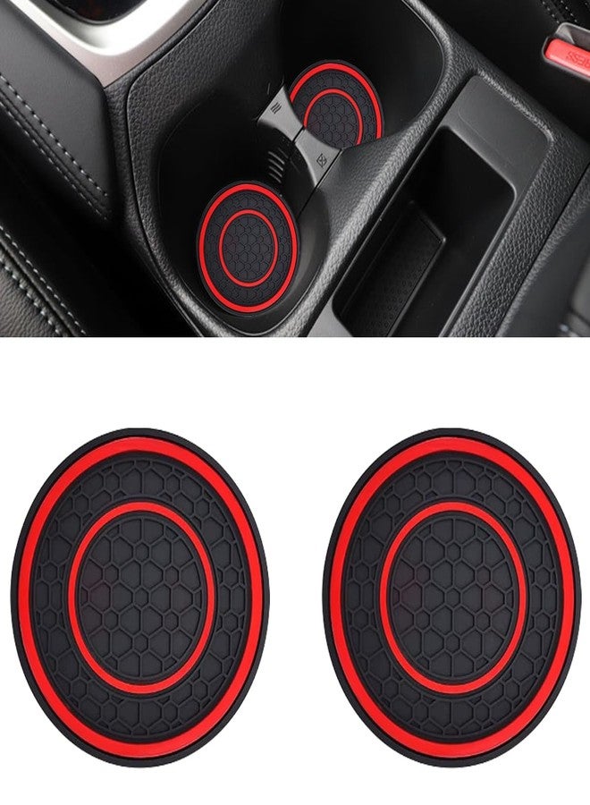 smilfuy 2PCS Car Cup Holder Coasters, 2.75 Inch Auto Non-Slip Anti Dust Cup Mats, Console Cup Holder Insert Coaster Auto Insulated Mats, Universal Interior Accessories for Most Cars (Red) - Image 1
