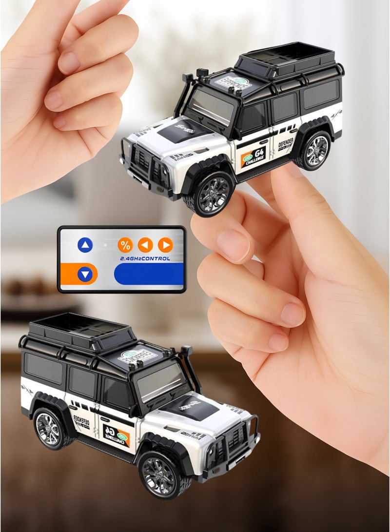 1:64 Scale Mini Remote Control Toy Car for Kids 6+ – USB Rechargeable Alloy RC Off-Road Vehicle with 2.4GHz Wireless Controller, Durable Small Electric Racing Car with Wear-Resistant Wheels, Realistic Stickers, and Simulation SUV Design – Indoor Outdoor Miniature Model Car for Boys and Girls Gift  - Image 1