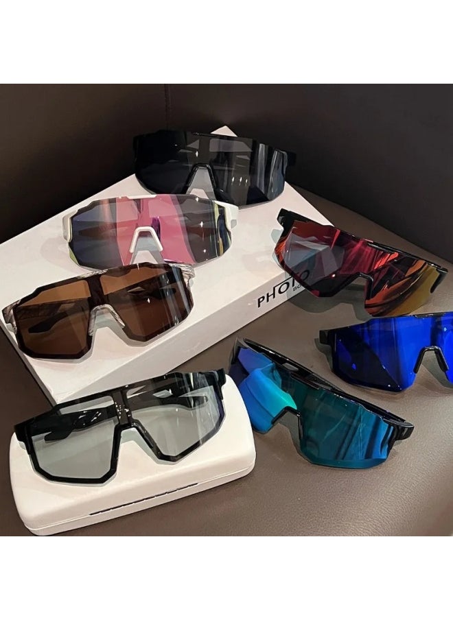 Generic - New Cycling Glasses Man Mountain Bike Bicycle Sport Cycling Sunglasses MTB Cycling Eyewear Woman For Travel Gafas De Sol-Lenses Color:D-Frame Color:1PC - Image 1