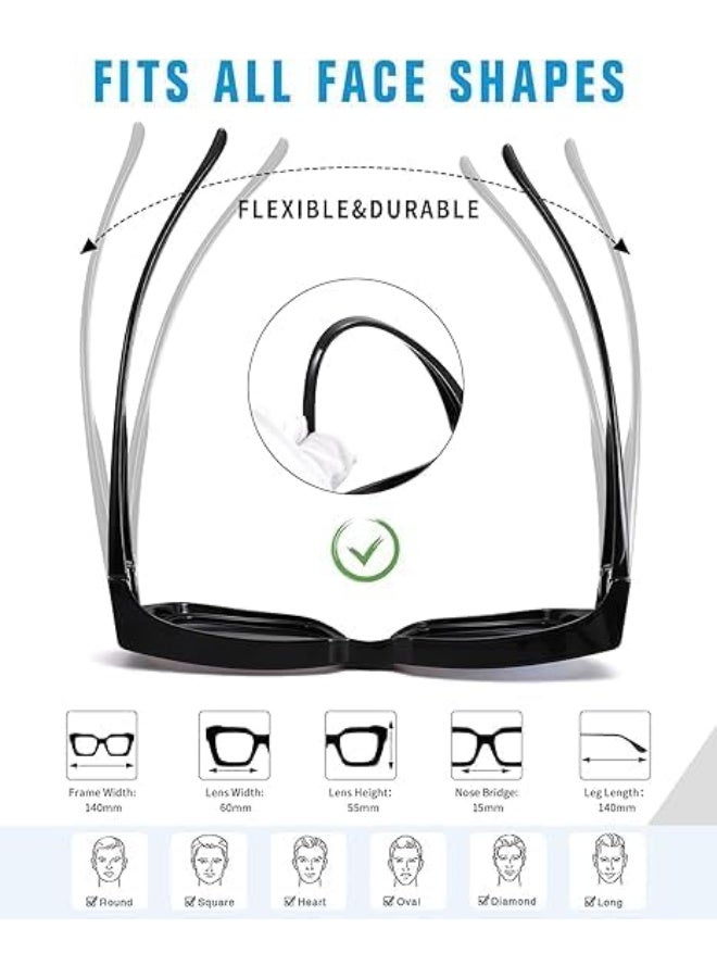 نظارات شمسية ملابسة مقطوعة، نظارات شمسية كبيرة مربعة للرجال والنساء، نظارات شمسية مغطية بحماية من الأشعة فوق البنفسجية للقيادة، تُرتدي فوق النظارات. - Image 4