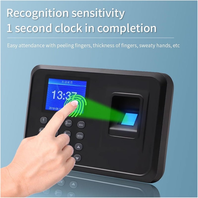 Clocking in Machine, Biometric Fingerprint Time Attendance Machine Employee Recognition Device Electronic Staff Worker Check in Record Clock Recorder - Image 4