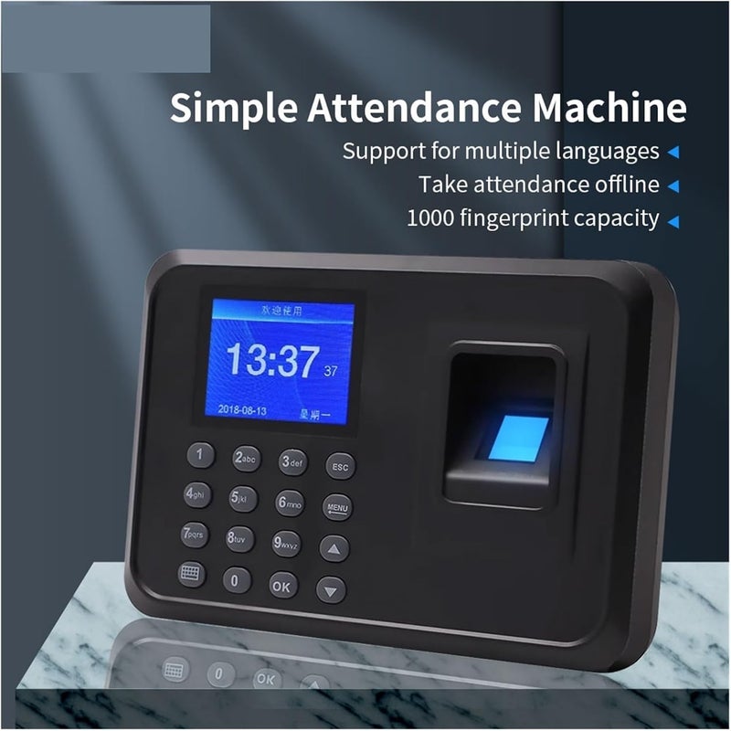 Clocking in Machine, Biometric Fingerprint Time Attendance Machine Employee Recognition Device Electronic Staff Worker Check in Record Clock Recorder - Image 3