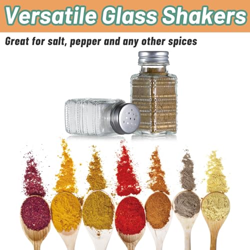 Wongblee 2 Pack Glass Salt and Pepper Shakers Set, Vintage Spice Shakers for Dining Room Table, Kitchen, Restaurant (Beaded Style) - Image 4