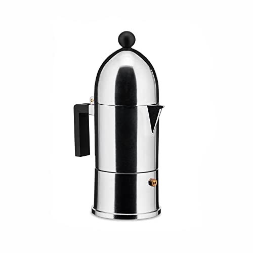 Alessi A9095/3 B La Cupola - Design Espresso Coffee Maker, Aluminum and Thermoplastic Resin, 3 Cups, Black Handle - Image 2