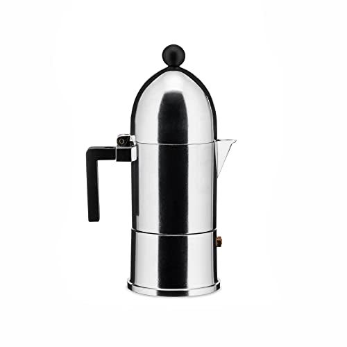 Alessi A9095/3 B La Cupola - Design Espresso Coffee Maker, Aluminum and Thermoplastic Resin, 3 Cups, Black Handle - Image 1