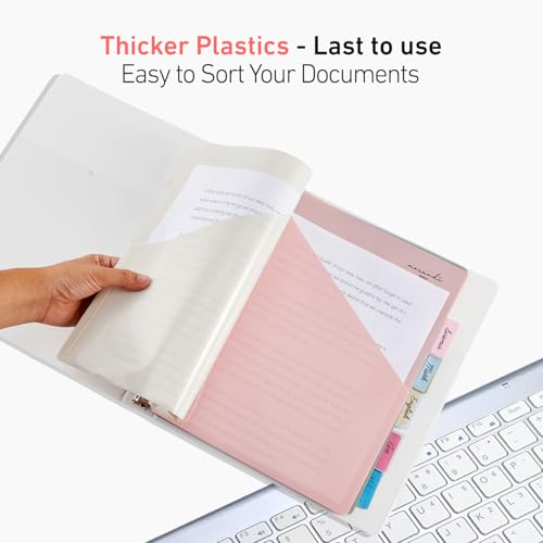 Tbay 6-Tab Dividers for 3 Ring Binder, 24 Counts Binder Dividers Index with One Pocket, Letter Size 8.5 x 11'', Morandi Colors (4) - Image 5