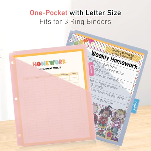 Tbay 6-Tab Dividers for 3 Ring Binder, 24 Counts Binder Dividers Index with One Pocket, Letter Size 8.5 x 11'', Morandi Colors (4) - Image 3