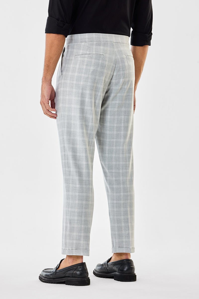 سنيتش بنطلون كاروهات بقصة ضيقة ومرونة - Image 4