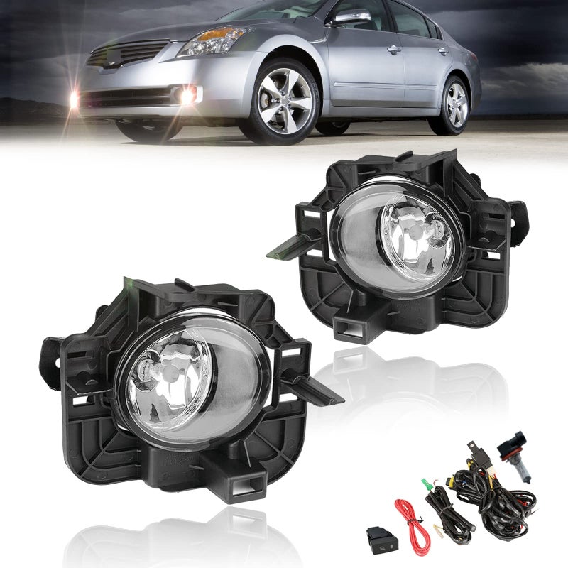 Shocklight Fog Lights Compatible with 20072009 Nissan Altima 4DR Sedan Fog Lamps Assembly with Wiring Harness and Switch