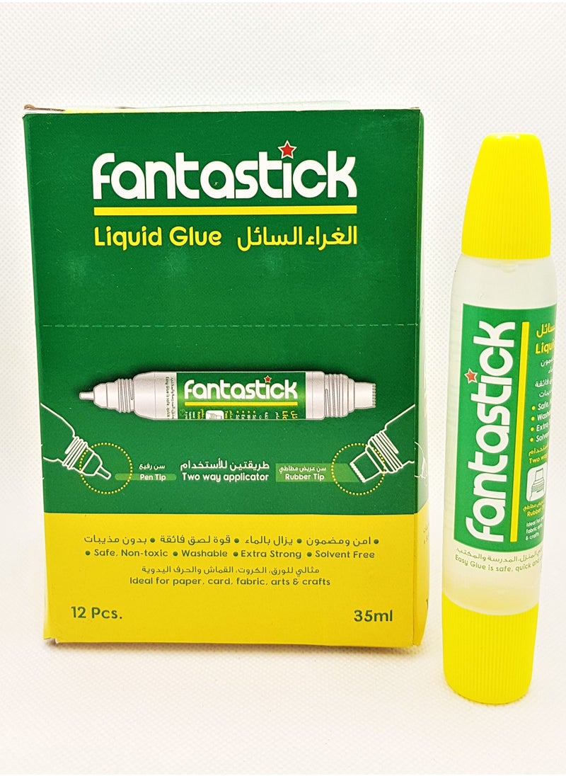 Fantastick 12-Piece Non-Toxic Liquid Glue 35ml 