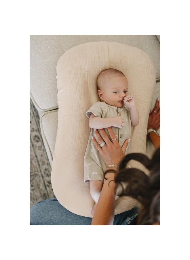 Konssy Muslin Baby Lounger Cover 2 Pack, 100% Cotton Newborn Lounger Cover, Soft and Breathable Baby Nest Slipcover for Boys Girls (Brown,Wheat) - Image 4