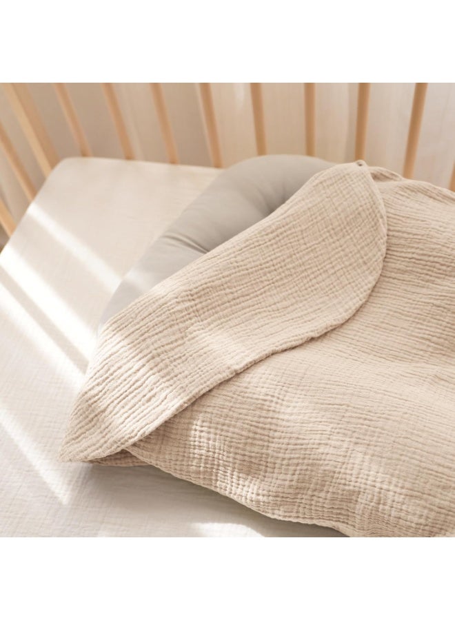 Konssy Muslin Baby Lounger Cover 2 Pack, 100% Cotton Newborn Lounger Cover, Soft and Breathable Baby Nest Slipcover for Boys Girls (Brown,Wheat) - Image 3