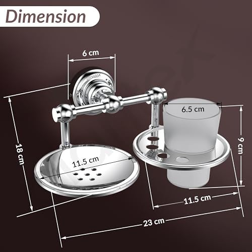 Plantex Platinum Stainless Steel 304 Grade Skyllo 2in1 Soap Dish with Tumbler Holder/Soap Stand/Tooth Brush Holder/Bathroom Accessories(Chrome) - Pack of 1 - Image 4