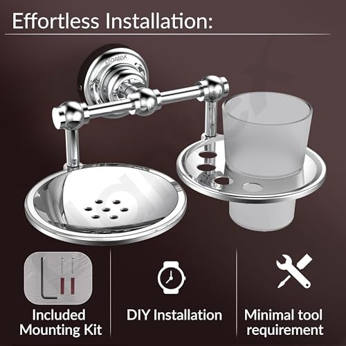 Plantex Platinum Stainless Steel 304 Grade Skyllo 2in1 Soap Dish with Tumbler Holder/Soap Stand/Tooth Brush Holder/Bathroom Accessories(Chrome) - Pack of 1 - Image 5