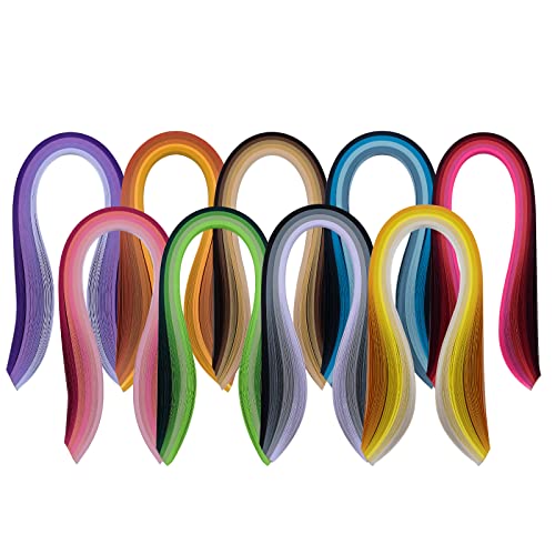 YURROAD 9 Pack 900 Strips Quilling Paper Kit, 5mm x 39cm, 36 Shades of Colors with Quilling Tool, Arts and Craft Supplies for Adults, Card Making, Paper Flower, 3D Arts and Crafts - Image 1