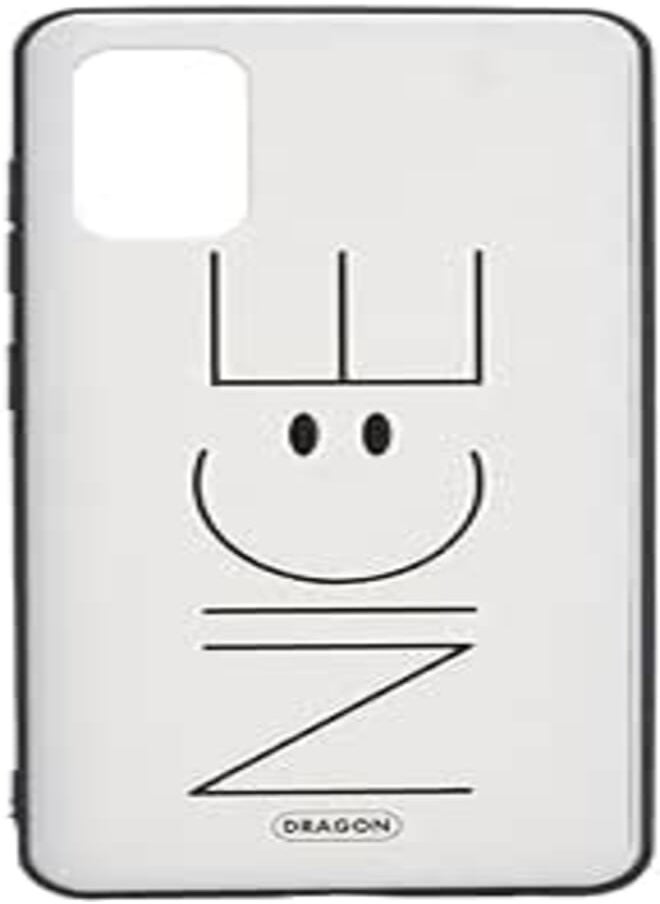 Dragon Dragon Plastic Creative Back Phone Protection Case Print Design With Silicone Safety Edges And 3D Back Print For Samsung Galaxy A41 - Black White 