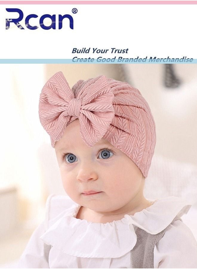 Rcan Baby Windproof Tire Hat Solid Color Wheat Ear Pattern Bow Bat Cap 0-2 Years Old  - Image 1