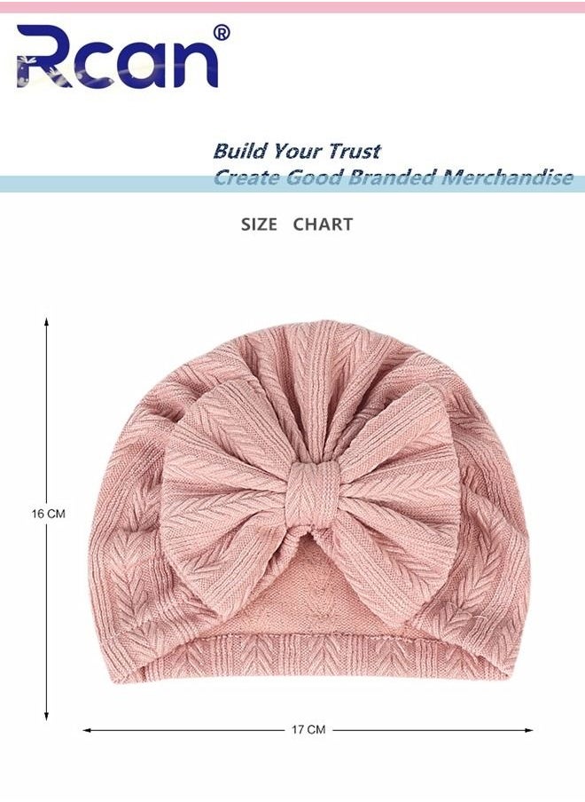 Rcan Baby Windproof Tire Hat Solid Color Wheat Ear Pattern Bow Bat Cap 0-2 Years Old  - Image 3