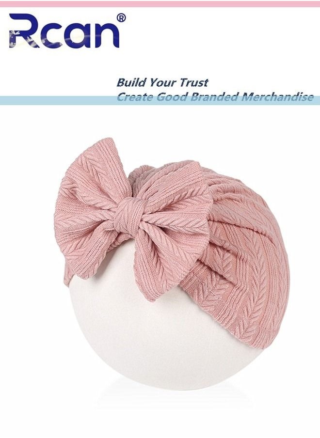 Rcan Baby Windproof Tire Hat Solid Color Wheat Ear Pattern Bow Bat Cap 0-2 Years Old  - Image 2