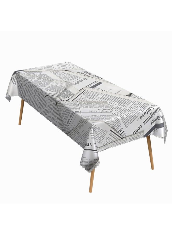ggaimwf 52x70 Inch Vintage Rectangle Tablecloth Black White Newspaper Table Cloth Washable Table Cover for Dining Home Farmhouse Coffee Shop Decor - Image 1