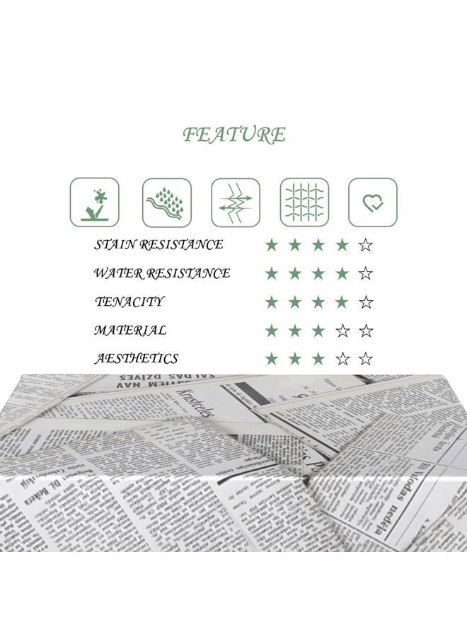 ggaimwf 52x70 Inch Vintage Rectangle Tablecloth Black White Newspaper Table Cloth Washable Table Cover for Dining Home Farmhouse Coffee Shop Decor - Image 5