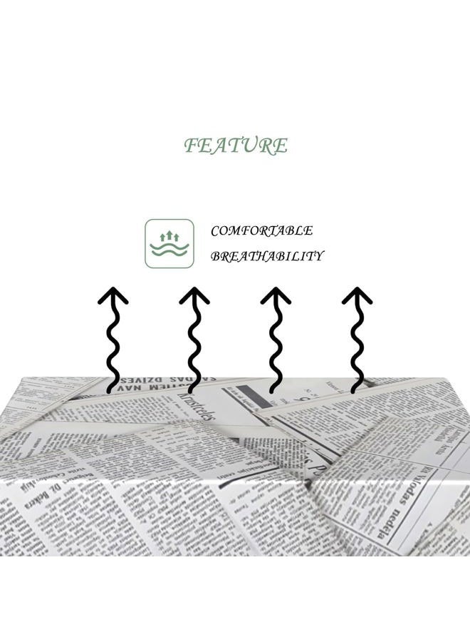 ggaimwf 52x70 Inch Vintage Rectangle Tablecloth Black White Newspaper Table Cloth Washable Table Cover for Dining Home Farmhouse Coffee Shop Decor - Image 4