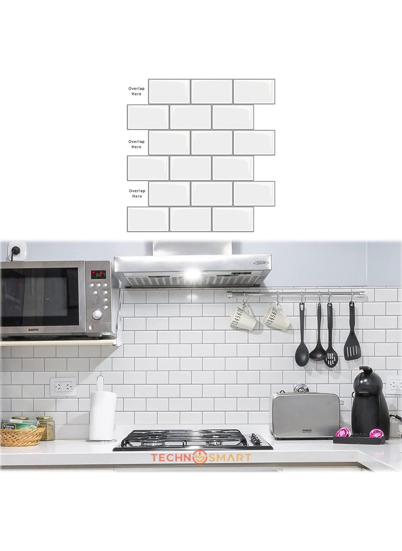 Technosmart 1Pcs 3D Self-Adhesive 30×30CM Coating Ceramic Appearance White Wall Sticker Kitchen Bathroom  - Image 1