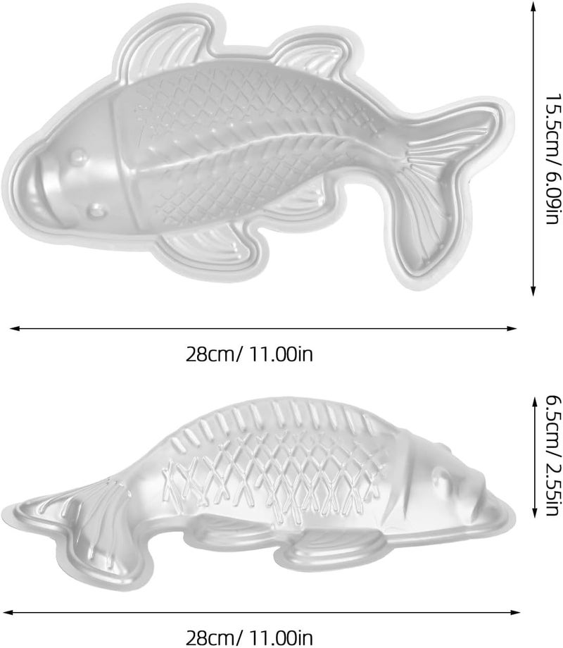 PRETYZOOM 3d Fish Shape Cake Pan Aluminum Alloy Baking Mold for Chocolate Jelly Sugar Dessert Fondant Mold Large Size DIY Baking Tool for Birthday and Party - Image 2