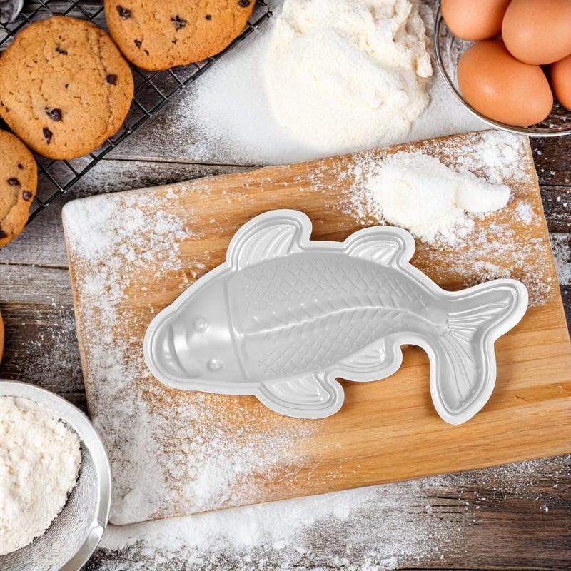 PRETYZOOM 3d Fish Shape Cake Pan Aluminum Alloy Baking Mold for Chocolate Jelly Sugar Dessert Fondant Mold Large Size DIY Baking Tool for Birthday and Party - Image 5