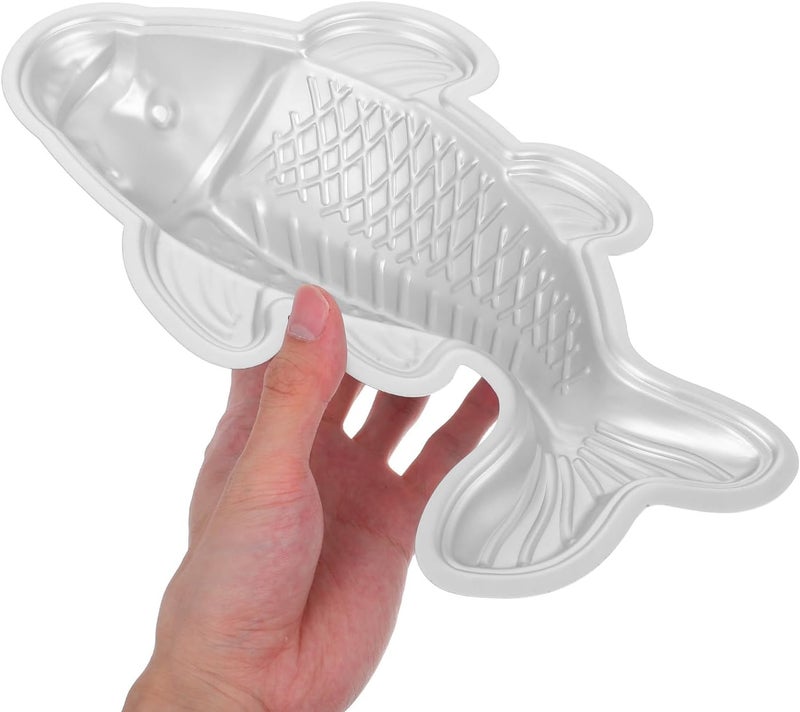 PRETYZOOM 3d Fish Shape Cake Pan Aluminum Alloy Baking Mold for Chocolate Jelly Sugar Dessert Fondant Mold Large Size DIY Baking Tool for Birthday and Party - Image 4