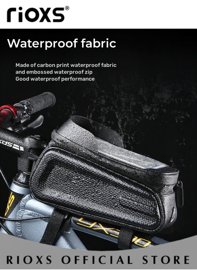 RIOXS Large Capacity Cycling Waterproof Mobile Phone Bag Cycling Accessories EVA Hard Shell Bike Phone Bag with Rain Cover  - Image 2