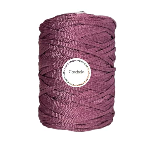 Crochela 4 MM Knitted Macrame Cord/Thread/Dori for Crochet, Knitting and Macrame (Weight : 250 Grams | Length : 100 Meters) (Mauve) - Image 1